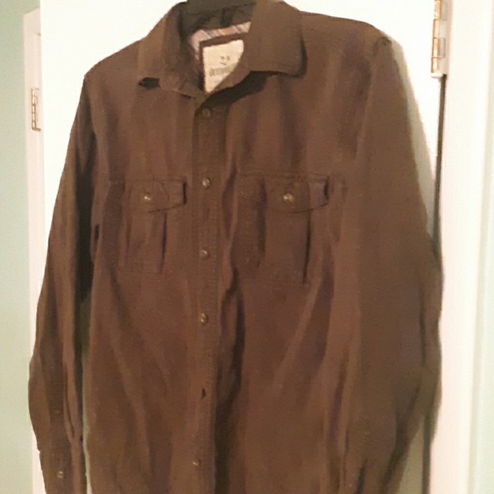 Mens brown long sleeve flannel shirt